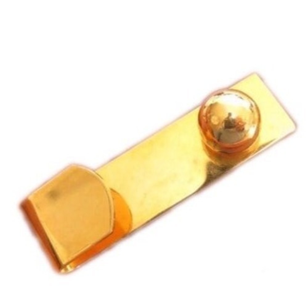 Vintage Gold Tone Orb Scarf Clip Brooch Pin Minimalist Rectangular Bar 2.75"